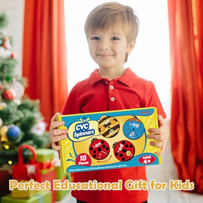 Kasfalci CVC Word Cards,CVC Word Games,Phonics Games,Speech Therapy Toys for Toddlers Kids,Learn to Read,Spelling Reading Learning Game,Kindergarten Preschool Learning Activities Educational Toy - style: CVC