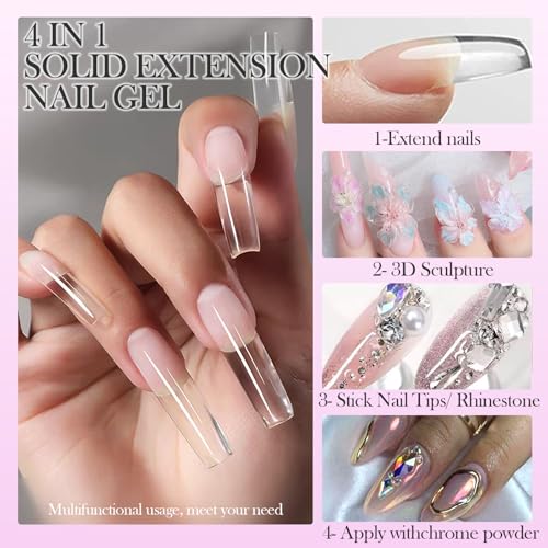 3D Nail Art Gel Clear and White Solid Builder Gel for Nails