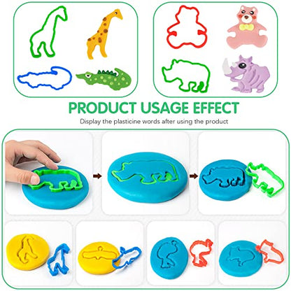 36-Piece Dough Tool Set for Kids Ages 3-8 – Includes Animal Cutters, Rolling Pins, Rollers, Random Colors - color: 36pcs