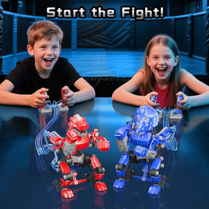 Hydraulic Boxing Bots Building Kit, STEM Educational Fighting Game Set, 2-Player Battle Robot Toy for Kids, Cool Birthday Gift for Boys Age 8+
