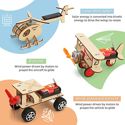 STEM Kits for Kids Age 8-10 10-12, 6 Set Wood Building Projects Crafts 6-8