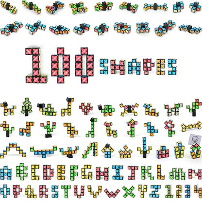 TOSY Magnet Fidget Spinner Mini - 8 Blocks, 3 in 1 Toy: Transformable Fidget Spinner, Infinity Cube, 2x2 Puzzle Cube, Stress Relief, STEM Magnet Tiles Birthday Gift for Kids/Boys/Girls/Adults, 4-Pack - color: Mini B (Set of 4)