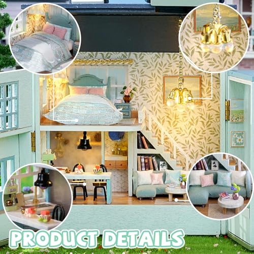 Kisoy Romantic and Cute Dollhouse Miniature DIY House Kit Creative Room Perfect DIY Gift for Friends, Lovers and Families (Warm House) - color: Warm House