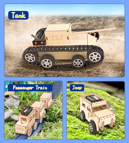 12 Set STEM Science Kits for Kids, STEM Kits for Kids Ages 8-10, STEM Engineering Toys for Boys and Girls, Wooden Building Crafts Kits Science Experiment Projects for Kids Birthday Gifts for Age 8-12