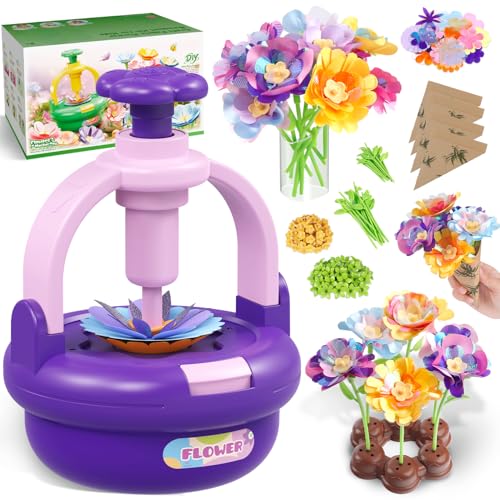 TingingYuli Flower Press Kit for Kids, DIY Flower Bouquet Maker, Ages 4-8 - color: Purple