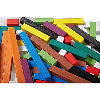 hand2mind Wooden Cuisenaire Rods with Trays, Math Manipulatives, Montessori Math Rods, Math Counters, Math Blocks, Counting Blocks, Montessori Math, Fraction Bars, Number Rods (Set of 6) - style: Trays Set
