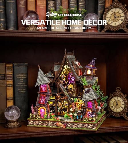 Spilay DIY Miniature House Kit for Adults, Miniature Dollhouse Building Kit - color: Strange Castle
