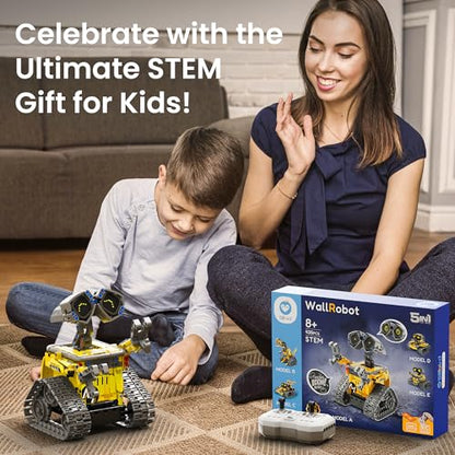Sillbird Robot Building Kit with Remote Control STEM Gift for Boys Age 8-14 - color: Yellow