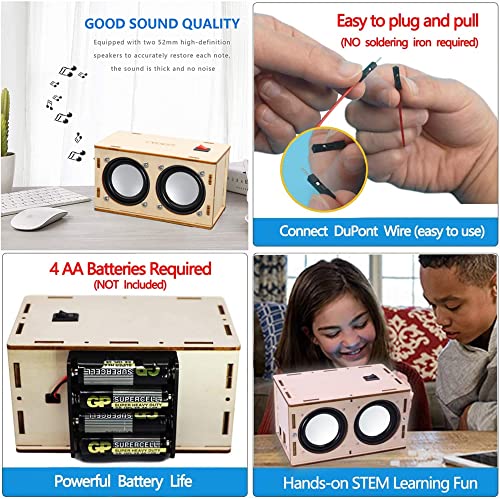 Teen Boy Gifts -DIY Bluetooth Speaker Kit -STEM Science Electronics Project - style: Dual Speakers