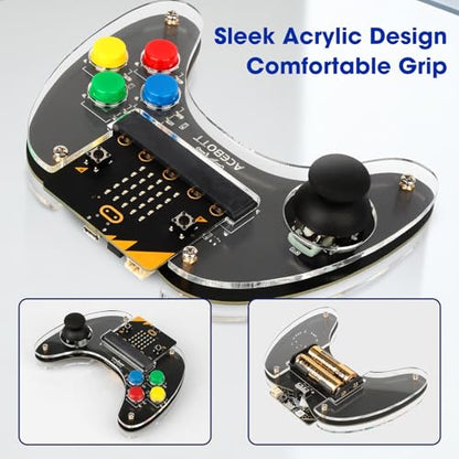 ACEBOTT Wireless Controller for Micro:bit Kit, STEM Kit Coding Robot kit Compatible with Makecode, Remote Control for Programming Learning, Gifts for Kids and Teens(Included Micro:Bit)