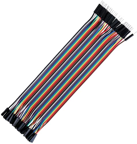 40pcs 30 cm (12 inch) Female to Male Multicolored Dupont Wire Breadboard Jumper Ribbon Cables Compatible with Arduino Projects(F/M) - color: Female to Male, size: 40 PCS - 30 cm