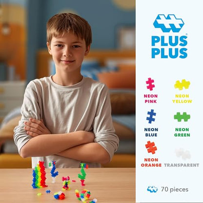 PLUS PLUS Neon Mix Tube - Mini Interlocking Building Blocks Set - color: Open Play Tube - Neon Color Mix