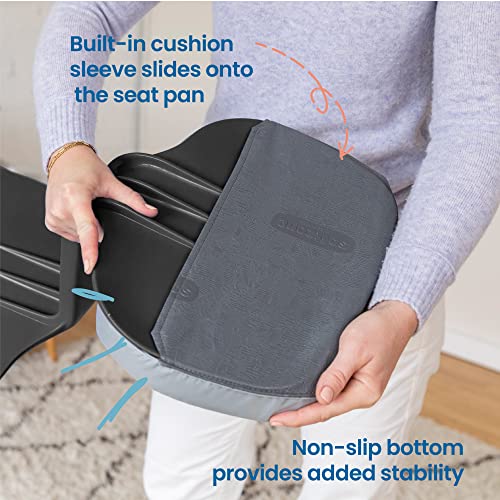 ECR4Kids The Surf Portable Lap Desk with Cushion, Flexible Seating, Black, 10-Piece - color: Black