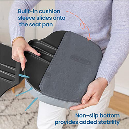 ECR4Kids The Surf Portable Lap Desk with Cushion, Flexible Seating, Black, 10-Piece - color: Black