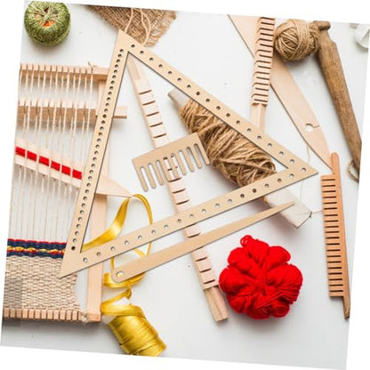 DIYEAH Weaving Loom Crafting Triangle Set Portable Loom Board Tool with Shuttle and Comb for Yarn Tapestry Bracelet and Handcraft Weaving Projects