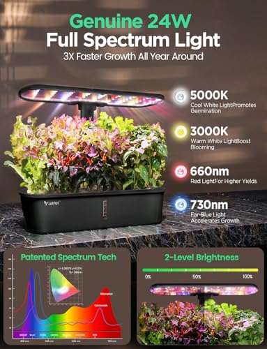 LETPOT LPH-Air 10-Pod Hydroponics Growing System Indoor Garden Kit - size: 10 Pods-Black