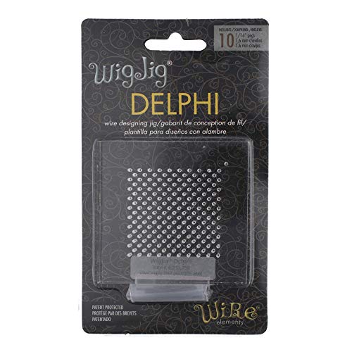 The Beadsmith Wig Jig Delphi Wire Elements 3 Acrylic Square Jig, 182 Holes, 10 Removable Metal Pegs Tool for Making Wire Components and Jewelry Designs - size: 3" Square Jig
