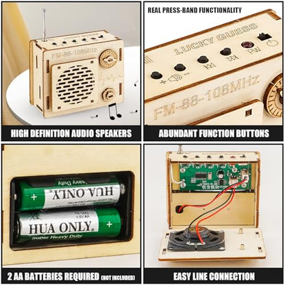 LUCKY GUESS DIY Radio Kit FM 88-108 MHz STEM Electronics Set for Kids - style: DIY Radio Toy Set