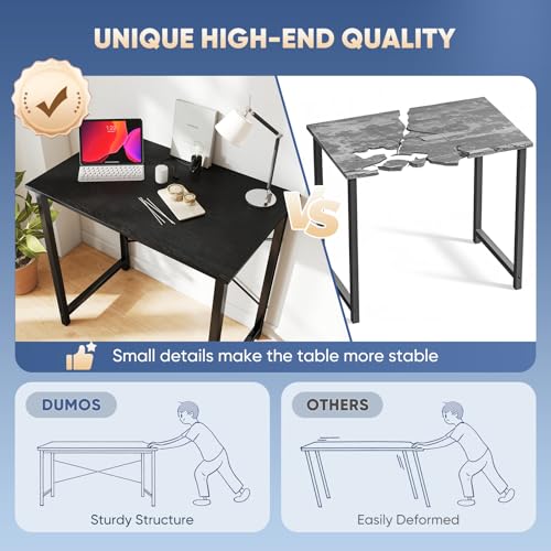 DUMOS 32 Inch Small Computer Desk, Gaming Desks for Home Office Bedroom - color: Black, size: 32 Inch