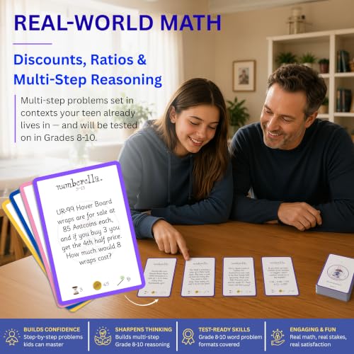 Numberella Deluxe Math Board Game Level 3 | Ages 13-15 | Algebra, Geometry