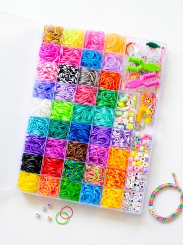 JIYAKO 4000+Rubber Band Bracelet Kit,40 Color Loom Bracelet kit - color: 40 colors