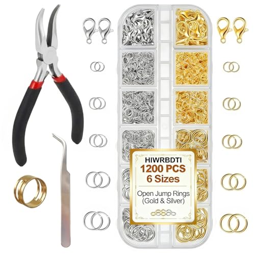 1200Pcs Gold Silver Small Open Jump Rings Jewelry Making Supplies