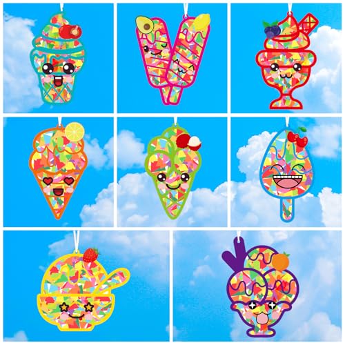 WorldBazaar Ice Cream Suncatcher Crafts 16 Sets Classroom Activities