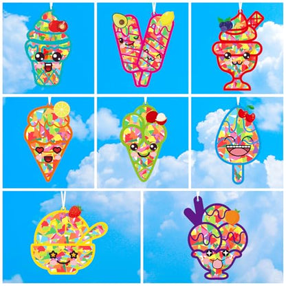 WorldBazaar Ice Cream Suncatcher Crafts 16 Sets Classroom Activities