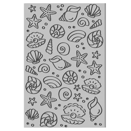 CHGCRAFT Ocean Shells Clay Texture Mat Ocean Animal Clay Modeling Pattern Pad Texture Sheets for Polymer Clay Making Earrings Jewelry, 4x2.6inch - style: Ocean Shells