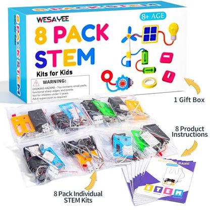 STEM Toy Science Kits, 8 Set Electric Circuit Boy Crafts for Kids Age 8-12