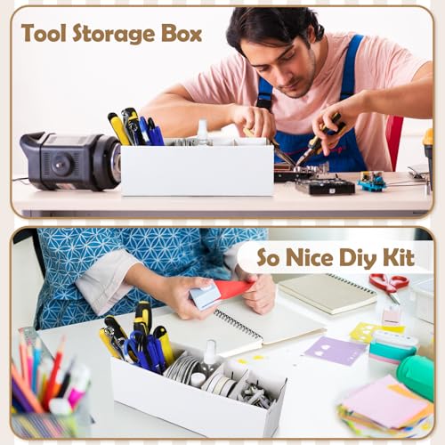 Teenyyou 30 Set Cardboard Parts Bin with Dividers, White, 12 x 4 x 4 Inches - color: White, size: 12 x 4 x 4 Inches