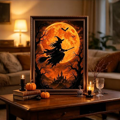 CHWGLFGG 5D Halloween Witch Diamond Art Kits for Adults Beginners 12x16inch - color: KM1309-1