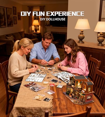Spilay DIY Miniature House Kit for Adults, Miniature Dollhouse Kit - color: Twilight Book City