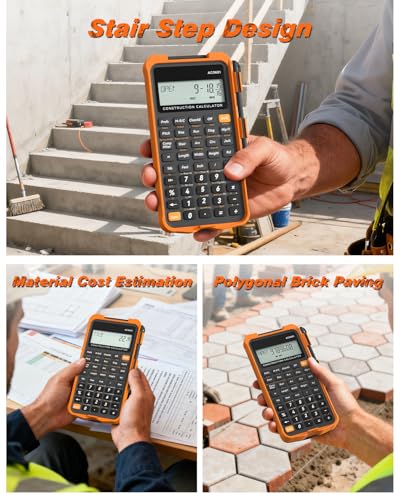 ROATEE Construction Calculator with Writing Tablet Industrial & Scientific - color: Gray Orange