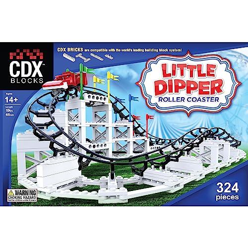 CDX Blocks: Little Dipper - 324 Pcs, Building Brick Set, Gravity Powered Roller Coaster Model, Promotes STEM Learning - style: Little Dipper