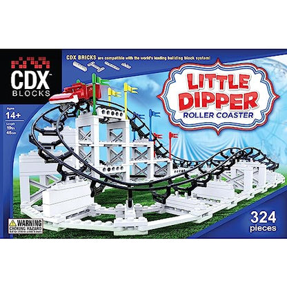 CDX Blocks: Little Dipper - 324 Pcs, Building Brick Set, Gravity Powered Roller Coaster Model, Promotes STEM Learning - style: Little Dipper
