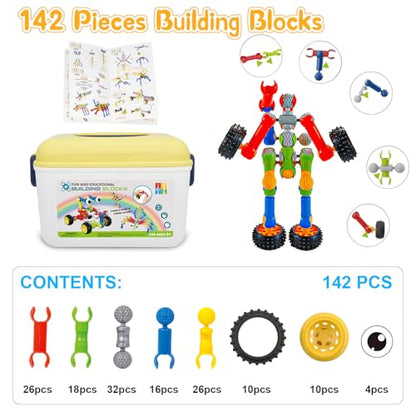STEM Toys for 3 4 5 6 7 8+ Year Old Boy Birthday Gift, Boys Toy Age 4-6 6-8 - style: 142pcs