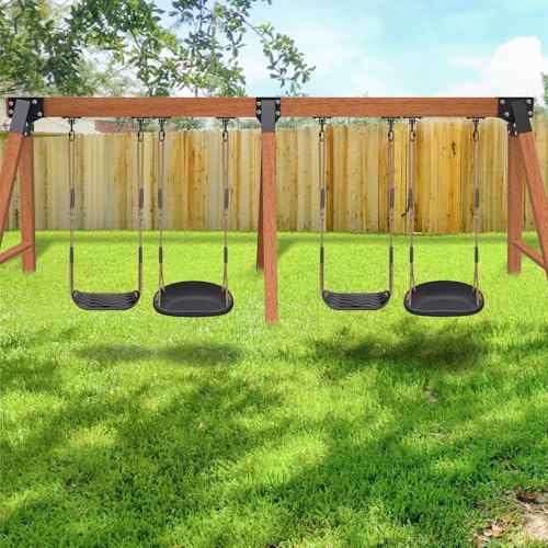 SELEWARE A Frame Swing Set Brackets for 4x4 Legs and 4x6 Beam - color: 1 Middle Bracket + 4 Swing Hangers