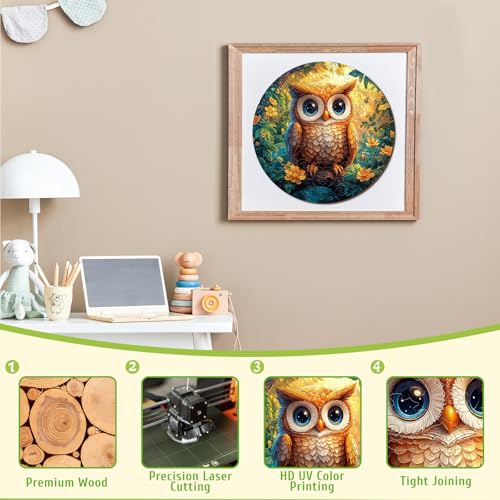 Animal Wooden Puzzles for Kids Ages 6-8 - Cute Owl - color: Cute Owl