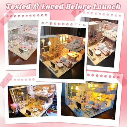 Flever Dollhouse Miniature DIY House Kit Creative Room with Loft Apartment Scene for Romantic Artwork Gift (Tranquil Life) - color: Tranquil Life