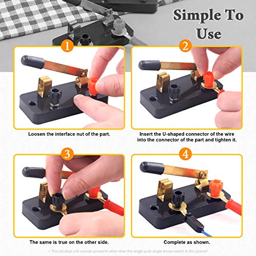 10 Pcs Single Pole Single Throw Switch Set Physics Laboratory Equipment, Educational Single Pole Knife Switch, SPST Switch for School Electronic Experimenting, DIY Science Projects - style: Single Pole Knife Switch