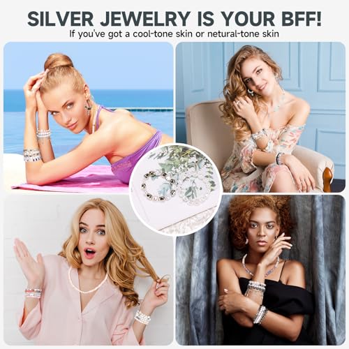 Pizooro 3 Boxes Clay Beads for Bracelet Making Friendship Bracelets Gifts - color: Silver