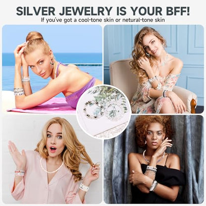 Pizooro 3 Boxes Clay Beads for Bracelet Making Friendship Bracelets Gifts - color: Silver