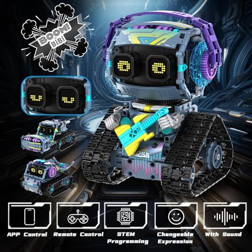 STEM Robot Building Kit for Boys Ages 8-12, 3 in1 Robotics Toys with Remote & App-Controlled, 433 Pieces Buildable Robotics Coding Toy Sets for Kids Boys Girls Birthday Gifts