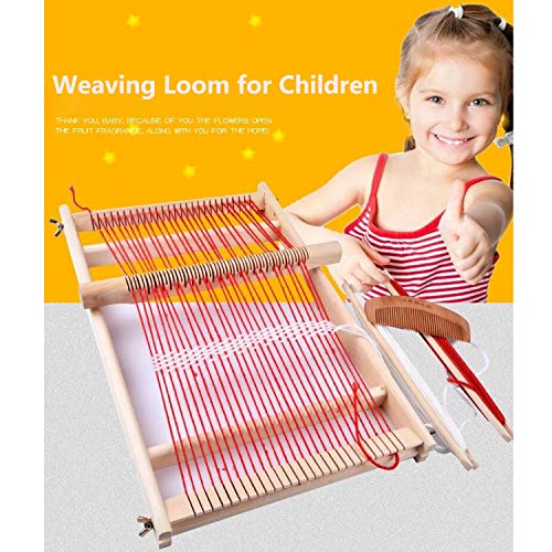KISSBUTY Wooden Multi-Craft Weaving Loom Large Weaving Frame to Handcraft for Beginners, 9.9 by 15.7 by 1.3 Inches (Wooden)