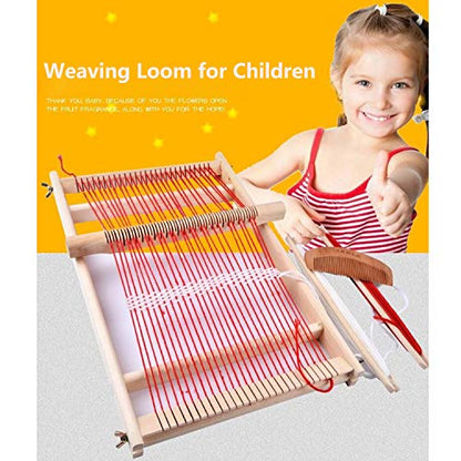 KISSBUTY Wooden Multi-Craft Weaving Loom Large Weaving Frame to Handcraft for Beginners, 9.9 by 15.7 by 1.3 Inches (Wooden)