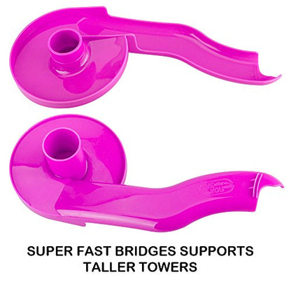WEofferwhatYOUwant Advanced Ball Drop Toy – 16-Piece STEM Playset for Toddlers with 2 Purple Bridges & 8 Spiral Ramps | Creative Building Fun | Safe 9M+ | Interactive Family Play | Durable, Stackable