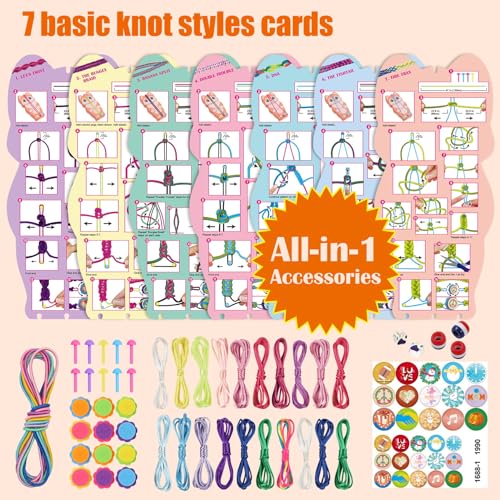 FUNiOi Bracelet Making Kit for Girls 8-10 12 Year Old - DIY Friendship Bracelets Crafts Toys for Kids Ages 6, 7+, Cool Birthday Gift Idea - Cute Squirrel Appearance Bracelet String Maker - size: Friendship Bracelet Kit