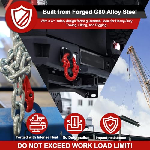G80 Safety Chain Connector Link, 3/8" Hammerlock Coupling Link - size: 3/8" (4 Pack)