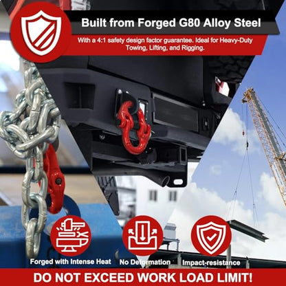 G80 Safety Chain Connector Link, 3/8" Hammerlock Coupling Link - size: 3/8" (4 Pack)
